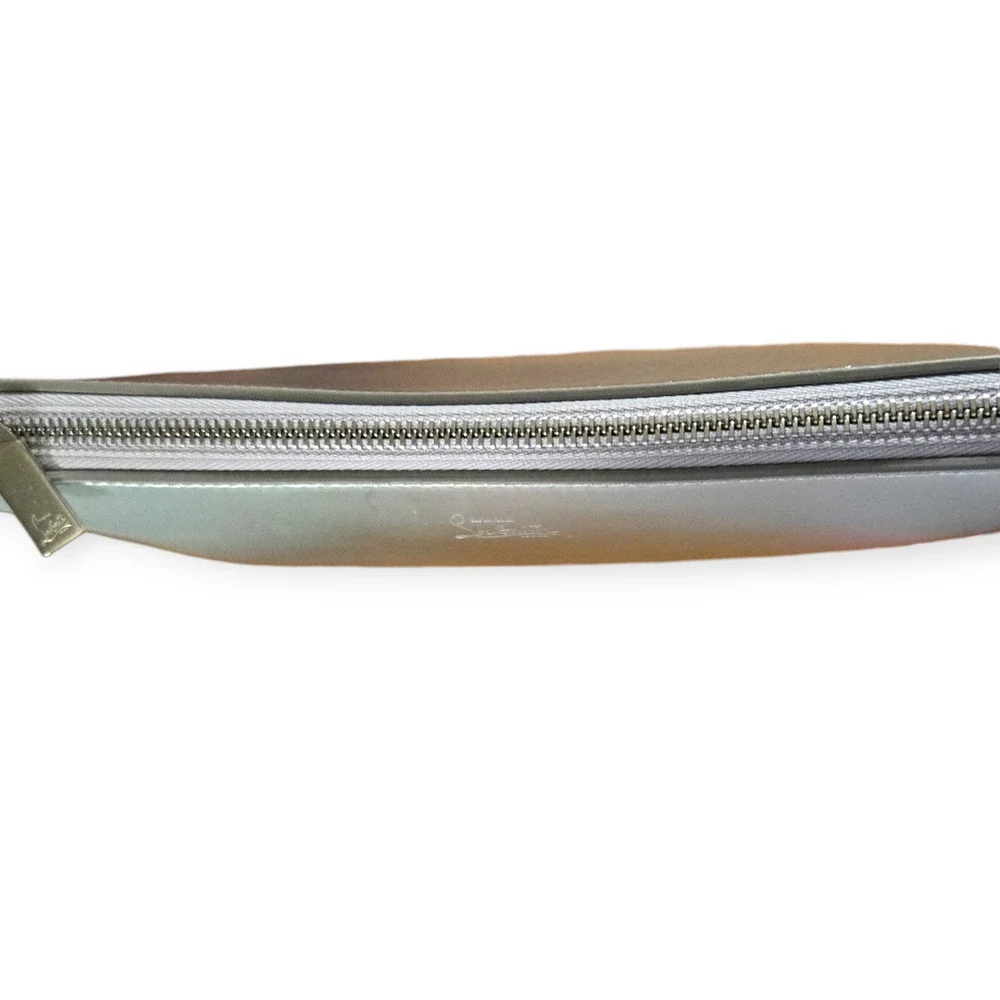 Christian‎ Louboutin Metallic Silver Leather Shoulder Hobo Bag